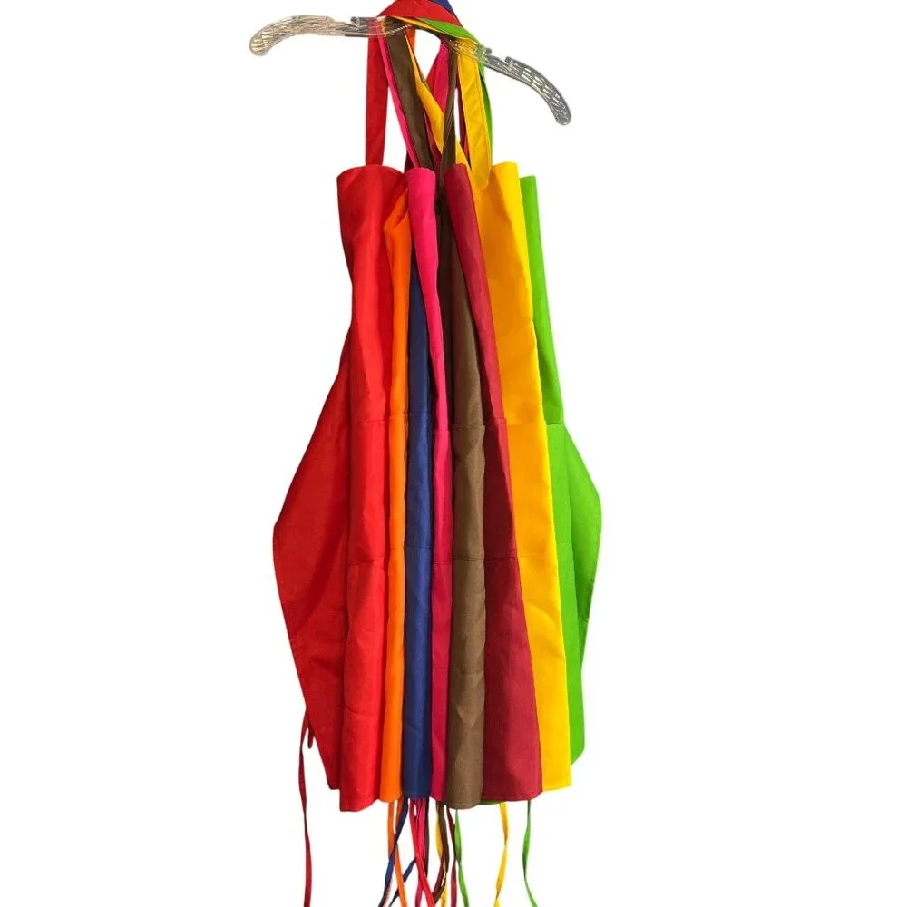 Set Of 8 Vibrant Pocket Aprons